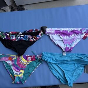 Lot Of 4 New  Swimsuit Bikini Bottoms Sz Womens XL